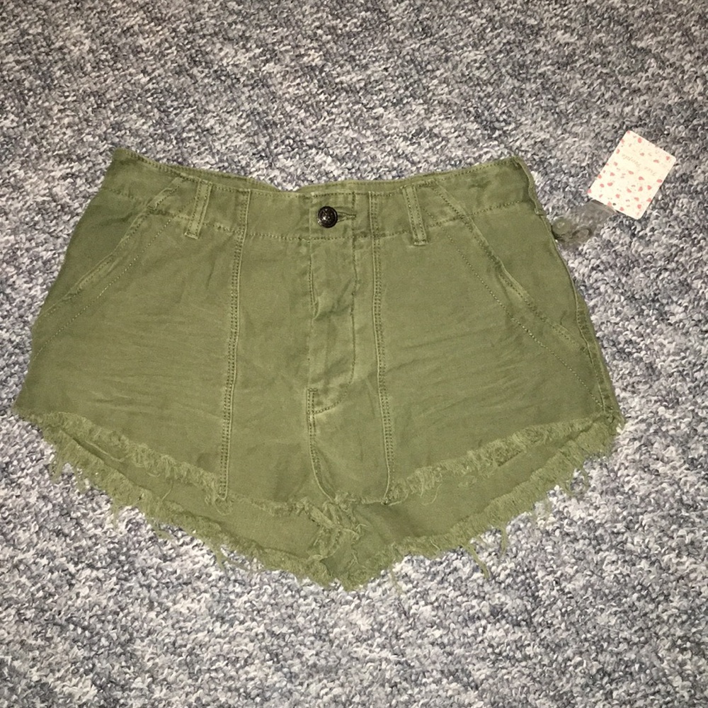 Free People brand army green shorts
